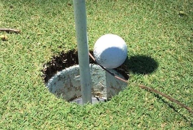 Would this be considered holed? Here's the ruling for this unique scenario